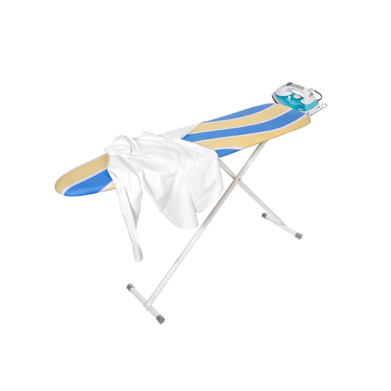 Sunny Yellow-Orange Metal Freestanding Ironing Board with Iron Rest