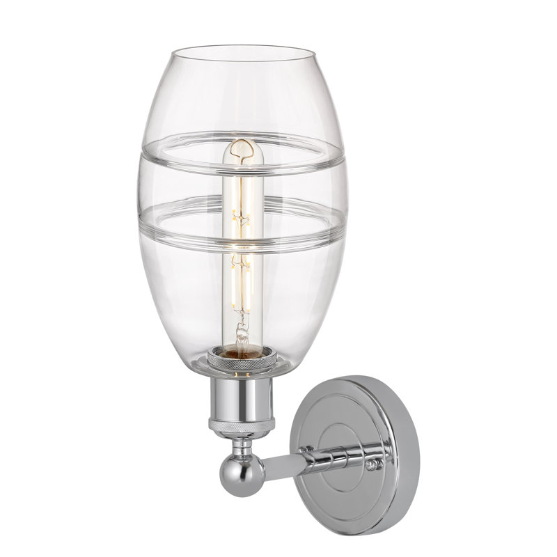 Applique murale en acier Bettylou, Chrome poli, H 10,38 po x l 5,88 po x P 7,44 po, Transparent