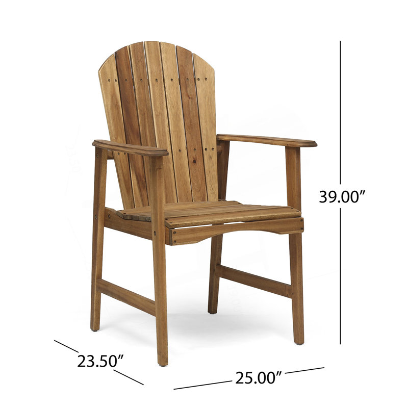 Set Of 2 Adirondack Chairs, Patio Accent Chair, Natural