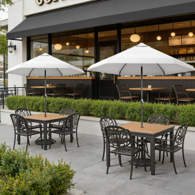 Parasol de patio 9 pi avec inclinaison automatique 9 pi