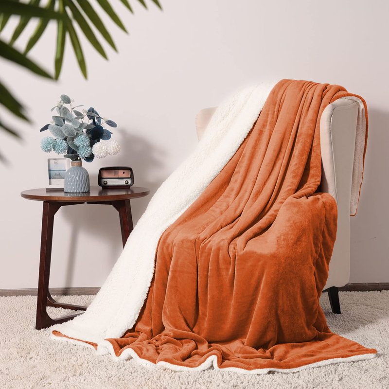 Couverture en molleton doux Microplush, Lit simple, rouille