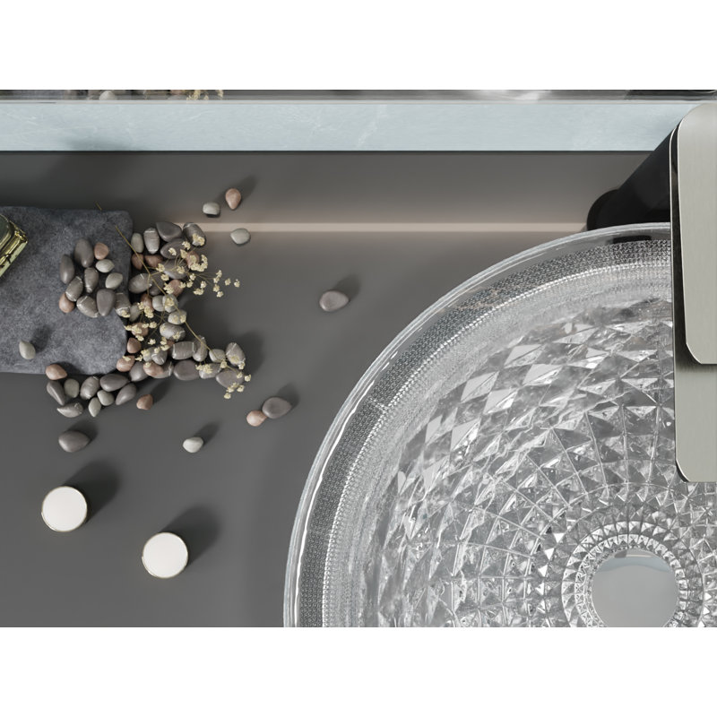 ANZZI 16.5'' Clear Glass Circular Bathroom Sink