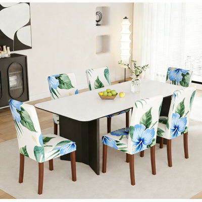 Chair Covers, Dining Chair Slipcovers, Stretch Seat Protector, Set Of 6
