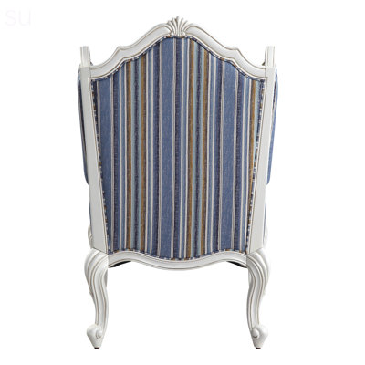 Chaise Ciddrenar en tissu élégant et finition blanche avec coussin confortable, parfaite pour les intérieurs modernes et classiques.