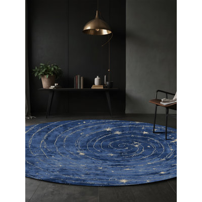 Machine Washable Blue Area Rug