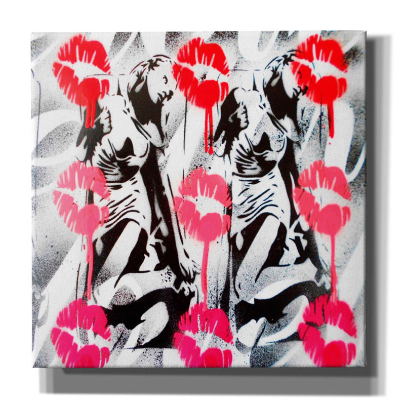 «Service à lèvres» par Abstract Graffiti, H 12 po x l 12 po x P 0,75 po