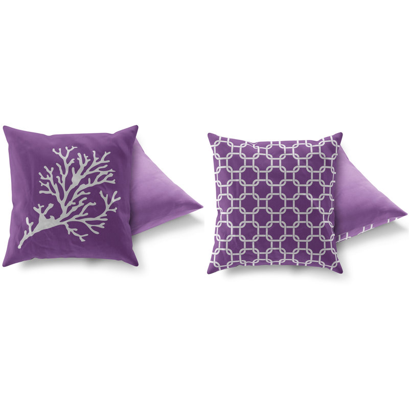 Ensemble de coussins de qualité supérieure (2 pièces), 17,0 x 17,0 pouces | 50% coton / 50% polyester, lavable et repassable | Rembourrage en silicone souple, housses amovibles avec fermetures à glissière dissimulées | Idéal pour le salon et l'ext?