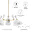 Declare 5-Light 6" Arm Pendant In White-1796082731