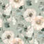 Rouleau de papier peint floral vert doux