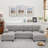 U-shaped Sectional Sofa With Dual Chaise Lounges, Storage Pockets And Armrest Pillows-950727183