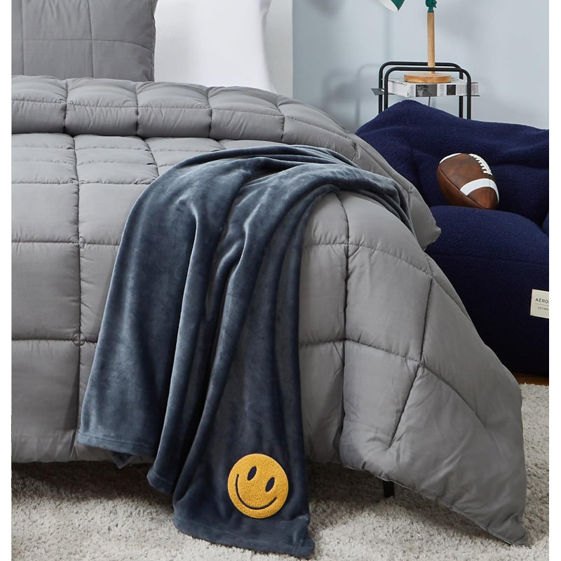 Jeté en peluche doux Aeropostale, Gris