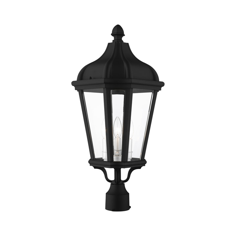 Tête de lanterne câblée à 1 lumière de 25,25 po Anguel, Noir texturé