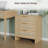 3-Drawer Rattan Nightstand, 22.8" Wide Curved Wood Bedside Table, Natural Oak Modern Storage Cabinet For Bedroom | Gift Idea-1481261127