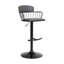 Tabouret de bar ajustable en similicuir gris et métal noir Nash