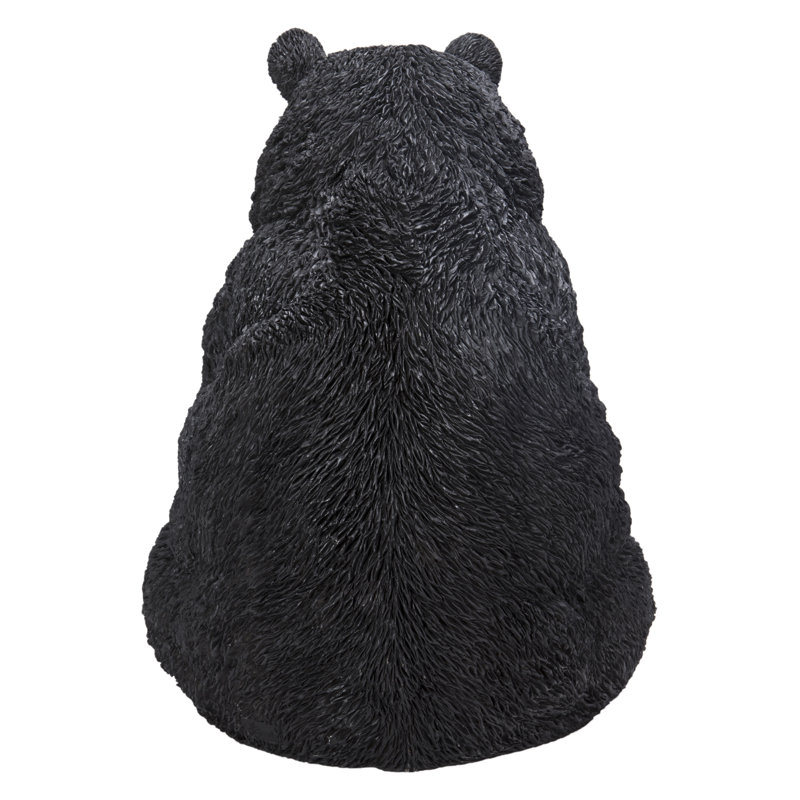 Large Black Polyresin Bear Mother and Child Garden Statue