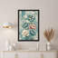 Toile murale représentant des pivoines turquoise, blanches et roses avec des accents dorés-1353531379