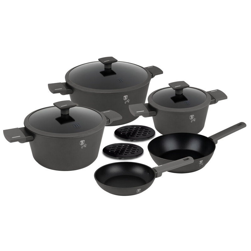 10 - Piece Non-Stick Aluminum Cookware Set, Anthracite