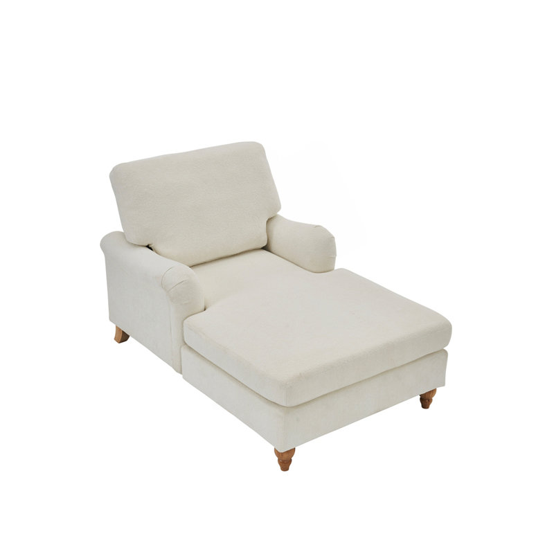 Méridienne moderne surdimensionnée Mid-Century, canapé-lit confort, canapé de salon, Blanc