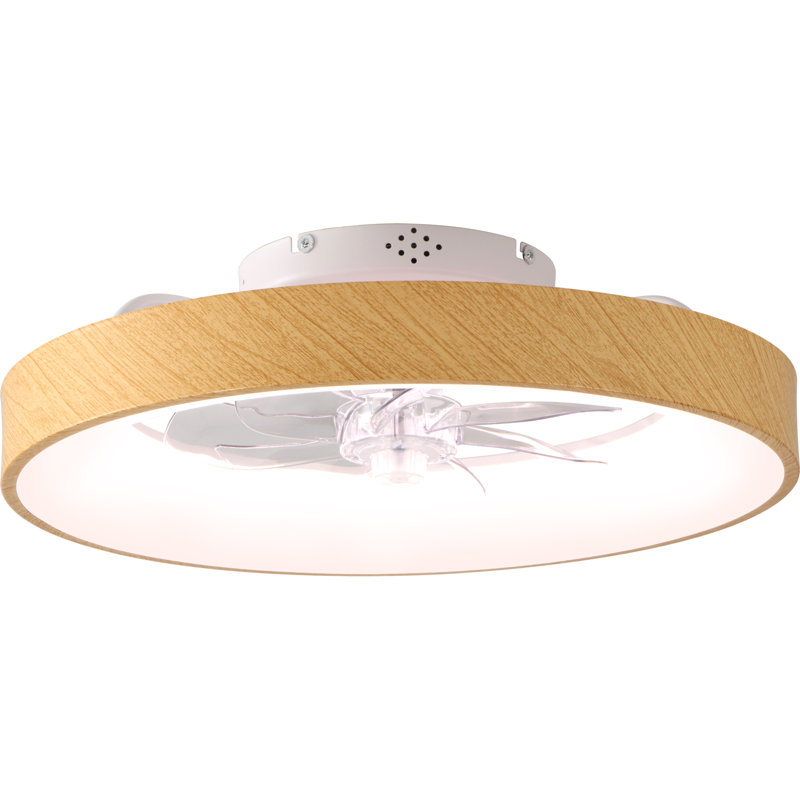 Ventilateur de plafond moderne encastré de 20 pouces avec éclairage et télécommande, DEL et RVB à intensité variable, ventilateur de plafond intelligent à profil bas à 6 vitesses