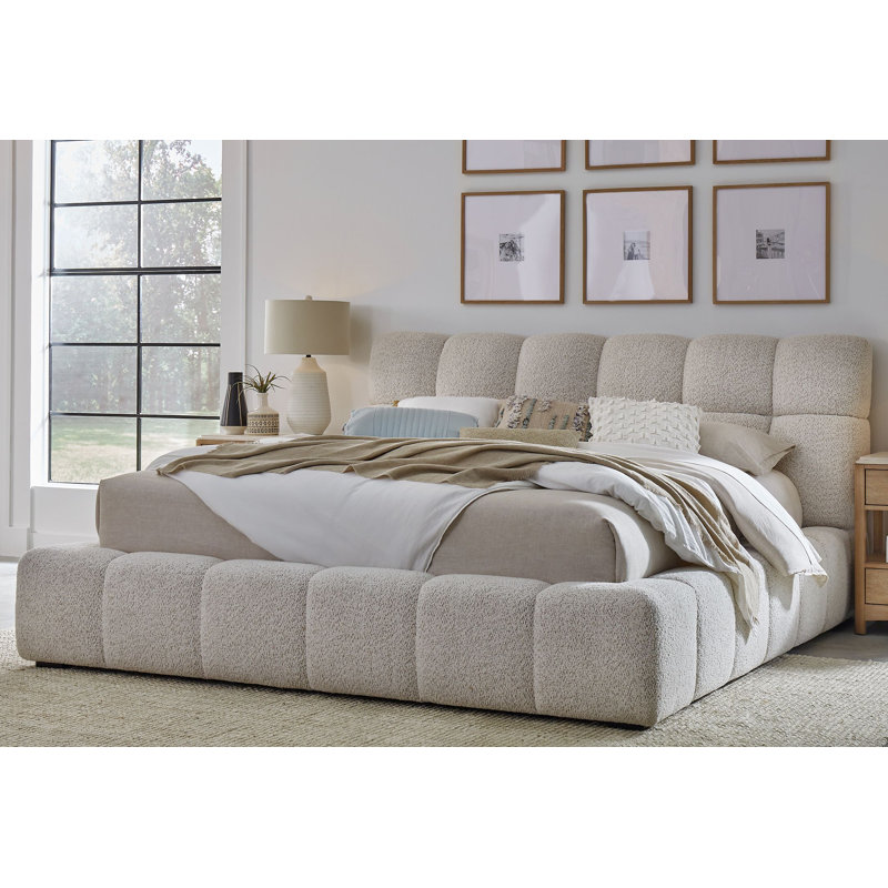 Pula Tufted Upholstered Platform Bed, Queen