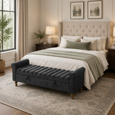 Polyester Upholstered Storage Bench