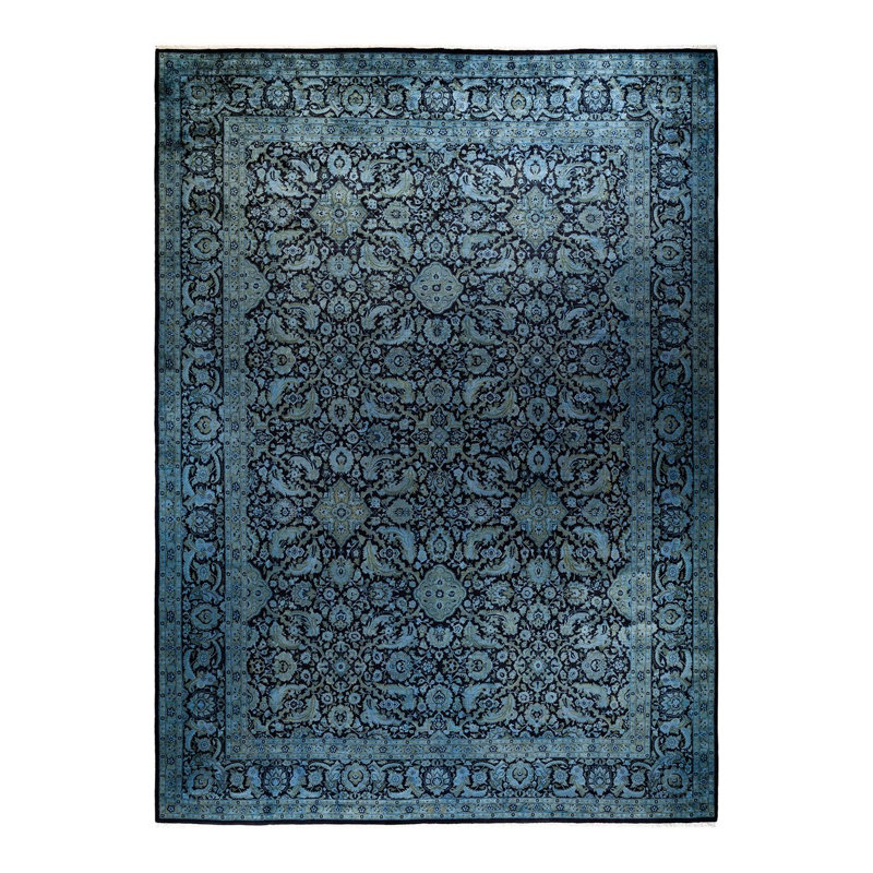 Tapis noué à la main de conception unique Holsworth - noir