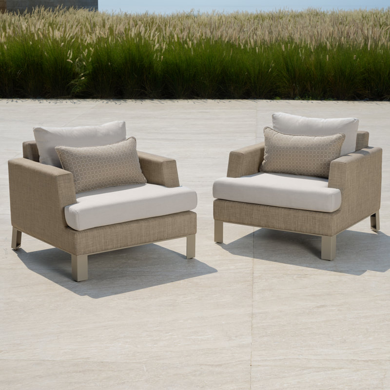 Ensemble de 2 fauteuils club d'extérieur Santrez de Santrez - beige Fenouil