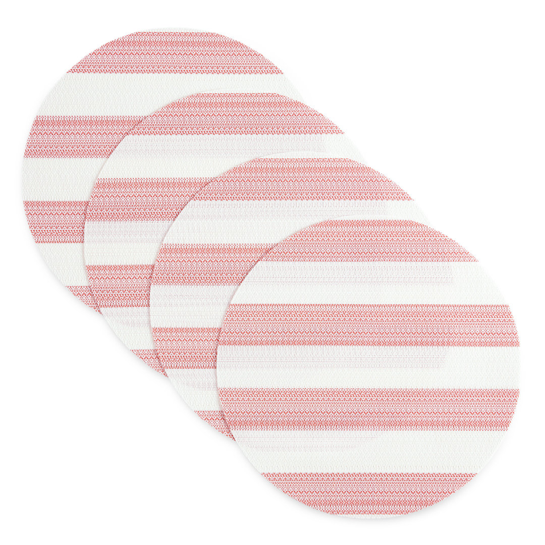 Town & Country Basics Cabana Stripe Indoor/Outdoor Round Placemat (Set of 4) Town & Country Living 