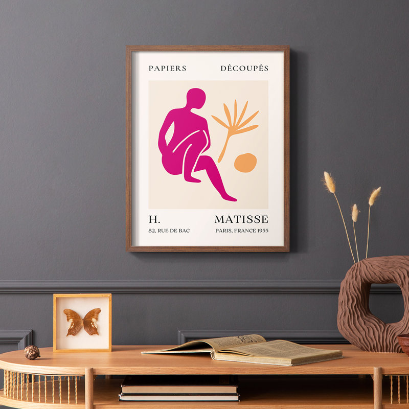 Matisse CLXIV, reproduction encadrée - bois massif, Brun, H 14 po x l 11 po