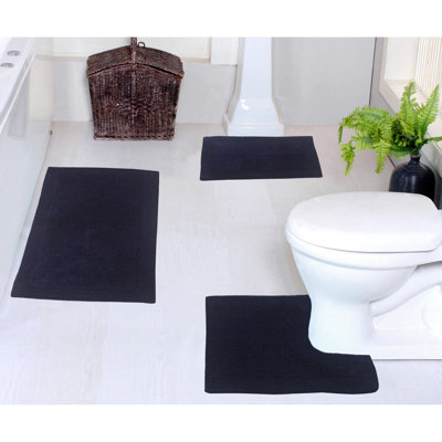 Tapis de bain réversible 100% coton, 3 pièces avec contour, Home Hot Weavers Luxury