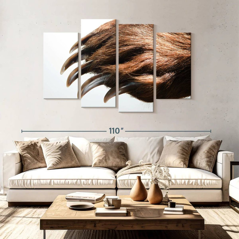 Brampt Brown Bear Claws, 54"H x 84"W