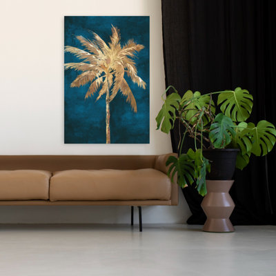 Golden Night Palm, audacieux palmier biologique naturel, art tropical