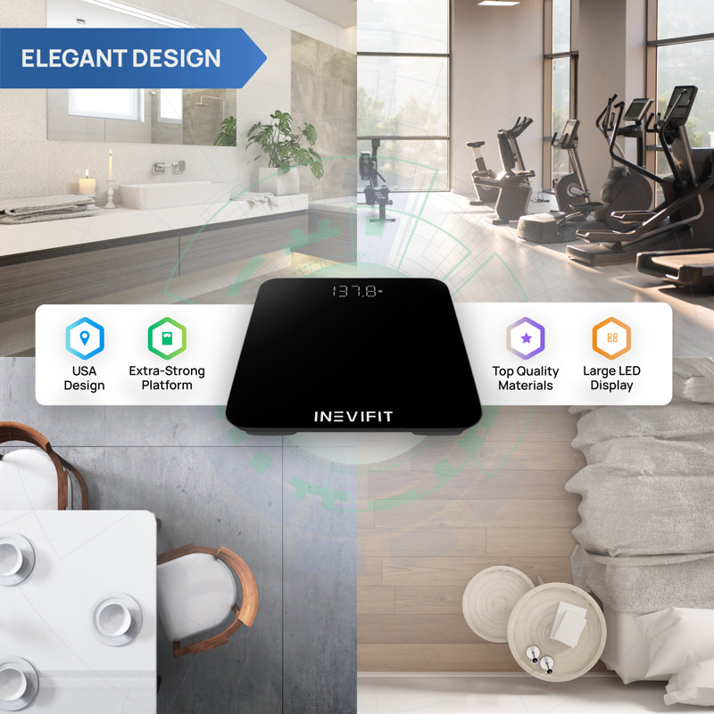 INEVIFIT Smart Digital Bathroom Scale, Black