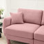 Canapé 3 places en tissu bouclé rose en forme de L convertible, rembourrage de ressort élégant incurvé, amovible et dense pour le confort-684769656