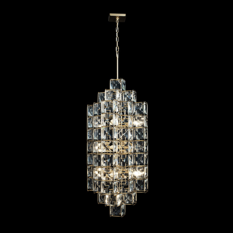 Luminaire suspendu cubique 14 lumières