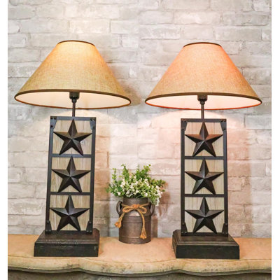 Ensemble de 2 lampes de chevet en métal et en métal Western