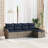 vidaXL Garden Sofa Set with Cushion 5 pcs Grey and Navy Poly Rattan-45996077