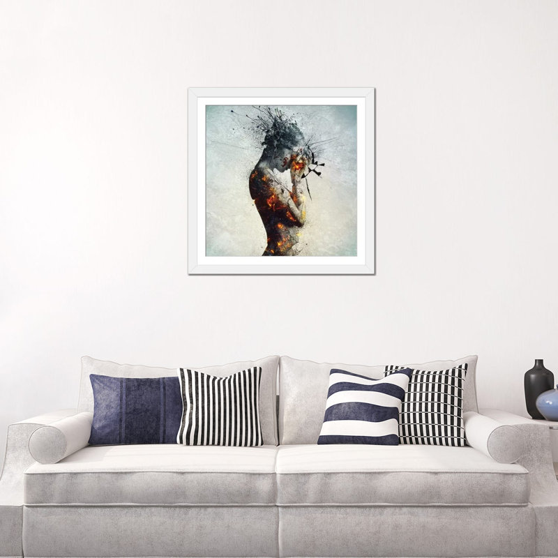 " Deliberation " by Mario Sanchez Nevado, Picture Framed Paper, 16" H x 16" W x 1" D, White