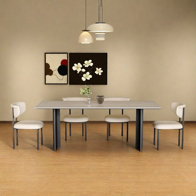 Ensemble de table et chaises Wabi-sabi antique, H 29,52 po x L 55,11 po x l 31,49 po