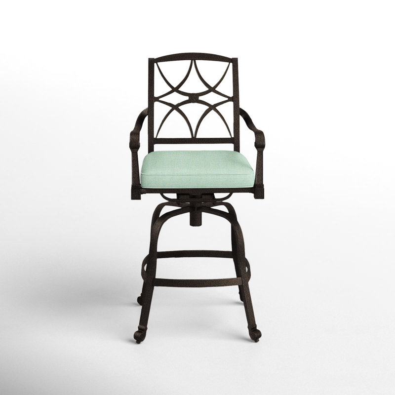 Wiltshire Outdoor Swivel Bar Stool, Canvas Spa Sunbrella® Canvas, Chestnut Brown, 30.25"