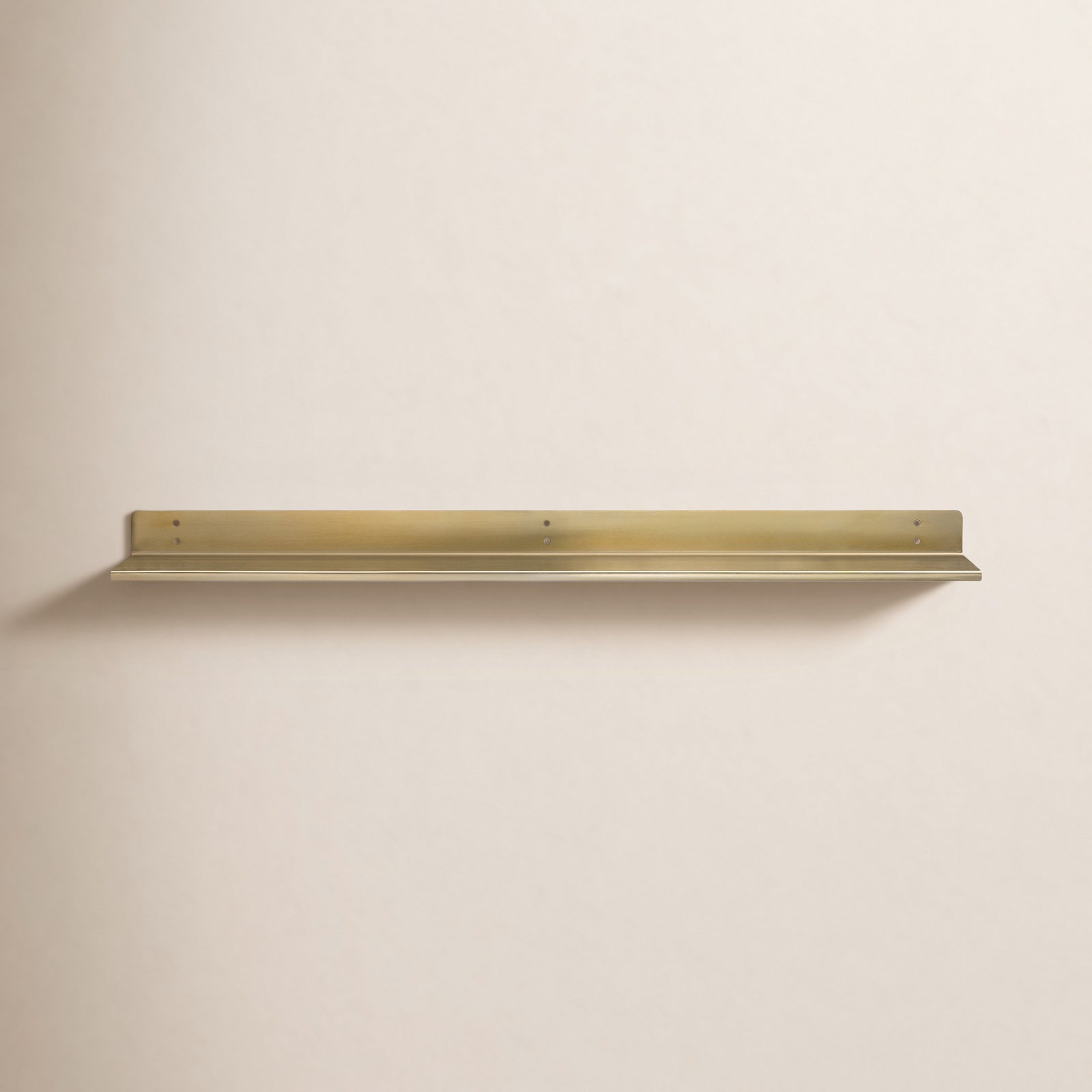 Maja Metal Wall Mounted Floating Display Shelf, Gold, 2" H x 36" W x 6" D