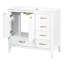 Meuble-lavabo 36 po avec lavabo en céramique, structure en pin massif, finition blanche, tiroirs, solution de rangement multiple pour 36 po en blanc, avec bois, conception lisse, 4 tiroirs