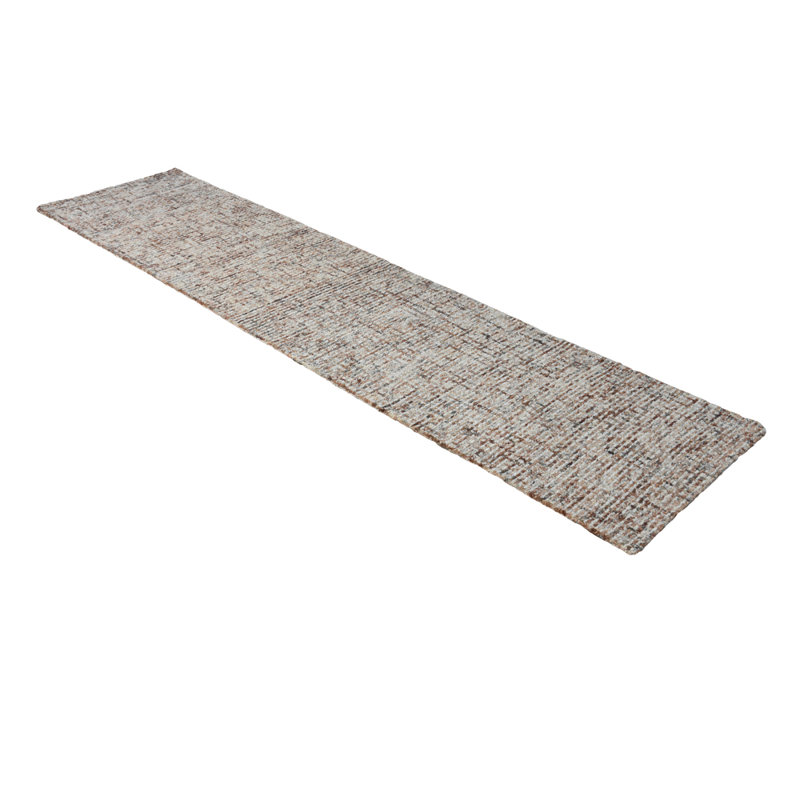 Beige | Brown 100% Wool Handmade Solid Plain Runner Indoor Area Rug Hand Tufted, Runner 2'6" x 12'