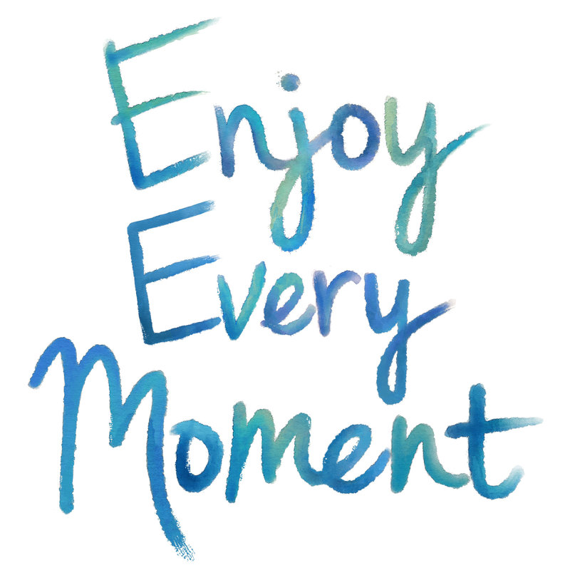 Enjoy Every Moment Blue Self-Adhesive Wall Decal