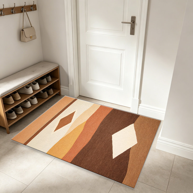 Boho Diamond Terracotta carpet-easy to clean, machine-washable, soft and comfortable; suitable for door mats, kitchens, living rooms, bedrooms, corridors, and laundry areas. Easy to clean, durable carpet for home decoration.