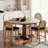Wooden Bar Stools Set Of 4 With Natural Rattan Back-71235075