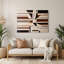 Art mural rigide en métal beige 48-1179596252