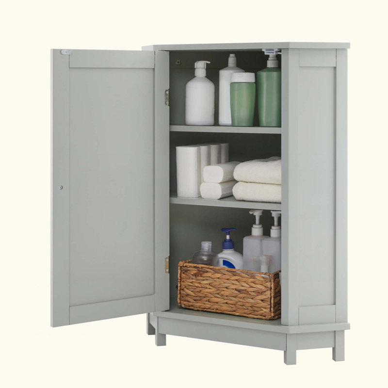 Armoire de salle de bain d'angle avec tablette réglable, Gris