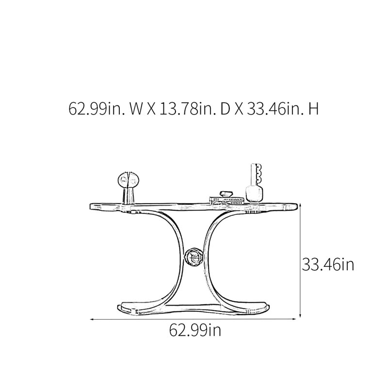 Console Modern Minimalist Art, H 33,46 po x l 62,99 po x P 13,78 po