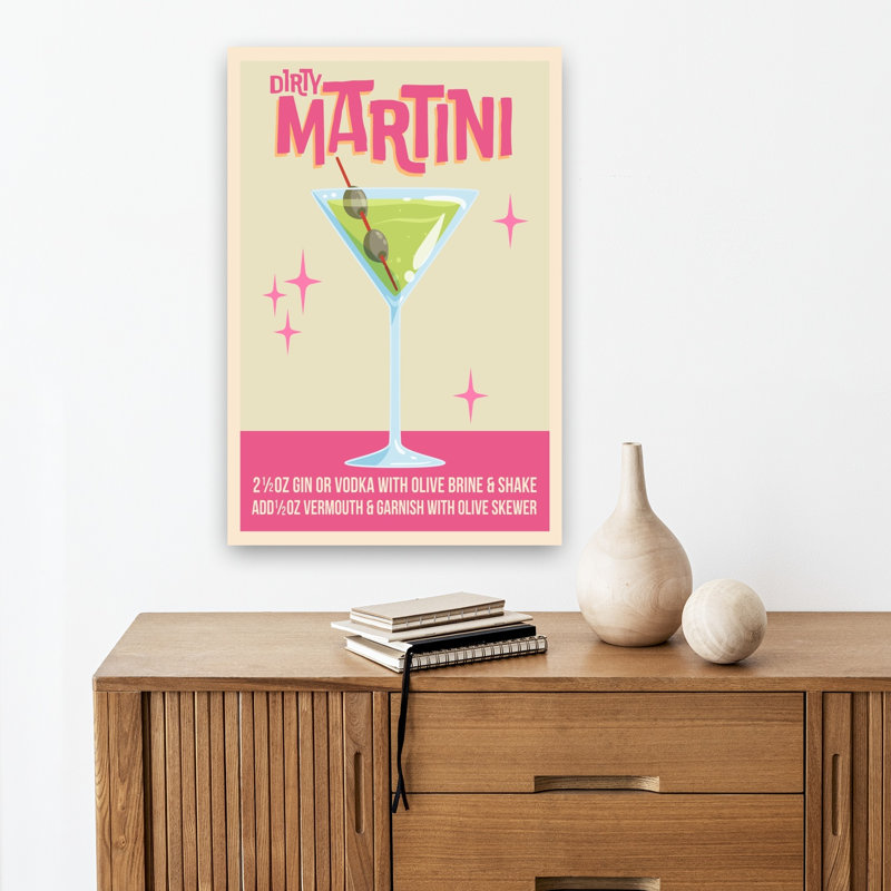 Classic Dirty Martini Classic Contemporary Wall Art Print by WallChart Art Studio - Print, 45.72cm H x 30.48cm W